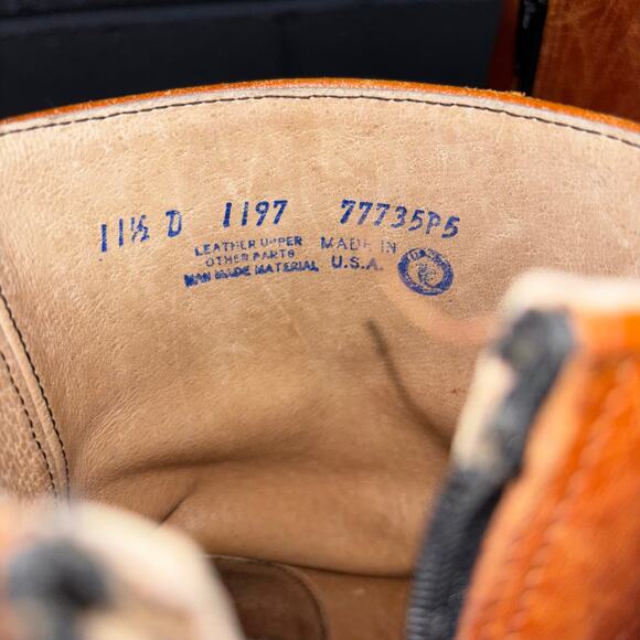 Vintage Acme Men’s 11.5D Brown Leather Zip Western Ankle Boots Made In USA - Picture 8 of 9